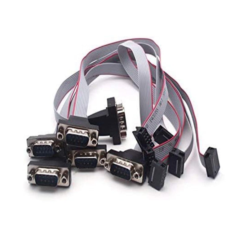 Antrader 12 Inch (30cm) DB9 Serial Male Port Bracket to 10 Pin Motherboard Header Panel Mount RS232 Serial Adapter Cable 6Pcs - Image 1